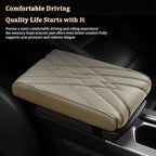Car Center Console Cover, Memory Foam Vehicle Arm Rest Seat Box Cushion Pad, Scratch & Wear Resistant Automotive Middle Console Protector, Universal for SUV Automobile Truck (Beige)