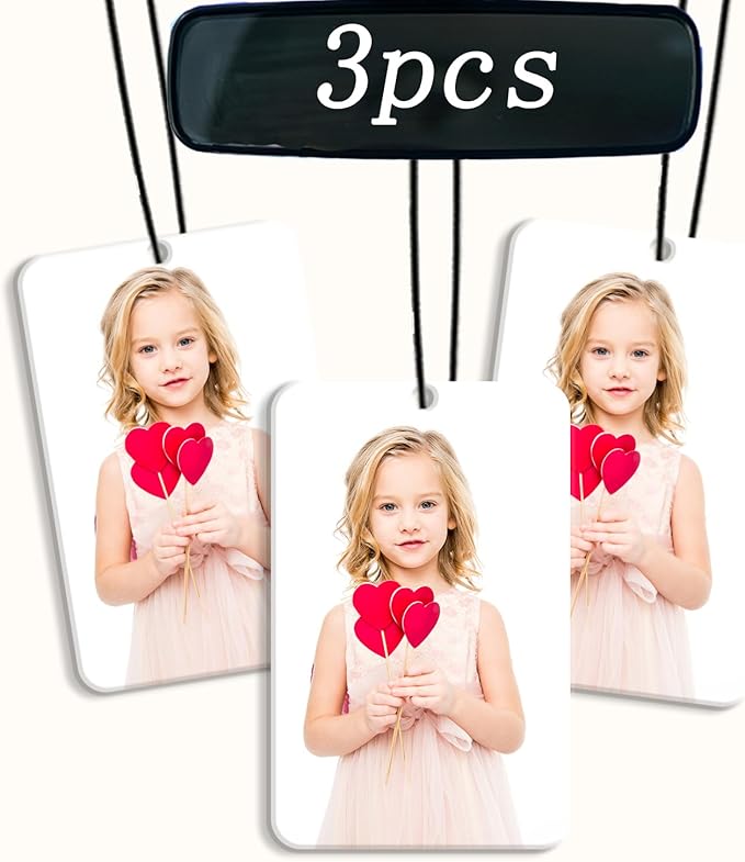 3Pcs Custom Air Freshener with Picture - Photo Air Freshener for Car, Double-sided Customized Photo/Logo Air Freshener, Car Scents Air Freshener - Unique Customizable Gifts