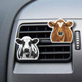 WIRESTER Set of 2 Fresh Scented Car Air Freshener Vent Clip, Decorative Accessories, Interior Decoration for Cars (Cat, Dog, Frog, Cow, Owl, Turtle, Sunflower, Baseball)
