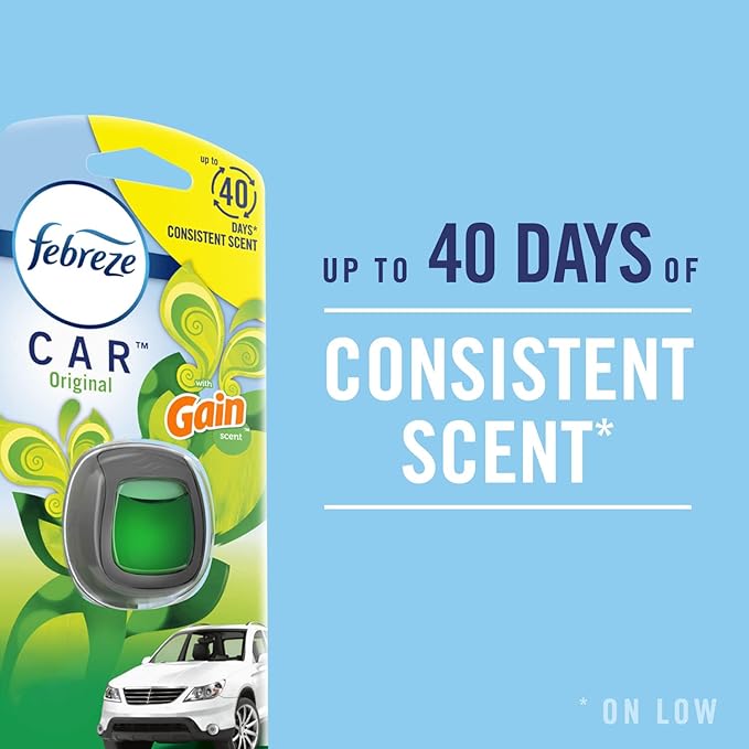 Febreze Vent Clip Car Air Freshener, Odor Eliminator, Watermelon Scent, 2 CLIPS