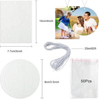 101Pcs Air Freshener Sublimation Blanks Kit Car Scented Hanging Sheets DIY Felt Sublimation Blank Air Freshener Sheet for Car and Home with Elastic Rope and Self-Seal Bags (Rectangle)