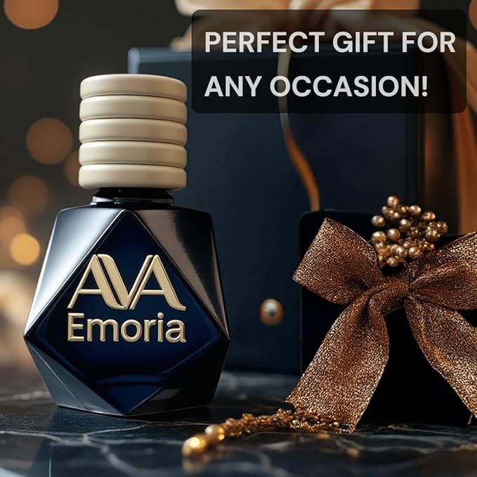 Emoria Luxury Car Air Freshener for Women – Hanging Car Diffuser with Vanilla, Peony & Pomegranate, Made with Premium Oils, Elegant Gift-Ready Packaging
