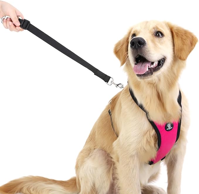 Dog Seat Belt, Safety Vest Dog Car Harness with Adjustable Buckle Dog Seat-Belt for Vehicle Nylon Pet Safety Seats Belts Heavy Duty(XL, Magenta)