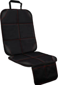 SMART ELF Car Seat Protector, Large Auto Protector for Child Seats with Thickest Padding and Non-Slip Backing Mesh Pockets for SUV, Sedan, Truck, Leather and Fabric - Black