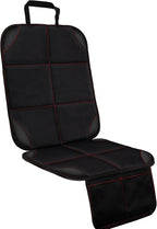 SMART ELF Car Seat Protector, Large Auto Protector for Child Seats with Thickest Padding and Non-Slip Backing Mesh Pockets for SUV, Sedan, Truck, Leather and Fabric - Black