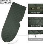 Poncho Liner Hoodie with Pocket Insulated Military Sleeping Bag Waterproof for Outdoor Camping Travel Survival Hunting Car Emergency