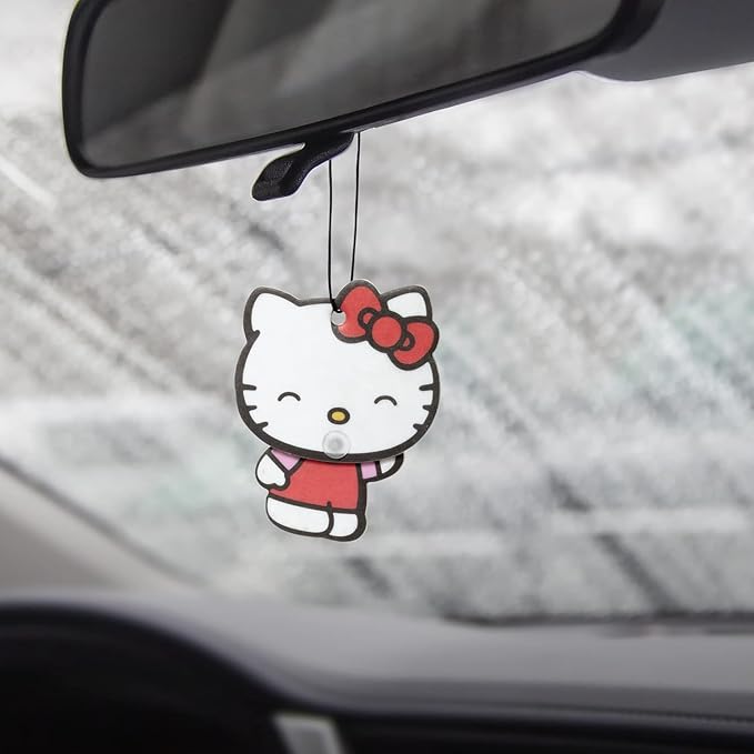 Hello Kitty Automotive Air Fresheners: PlastiColor Wiggle Hanging Car Air Freshener - Odor Eliminator for Car, Cute Hanging Air Freshener for a Fresh Driving Experience, 6 Packs