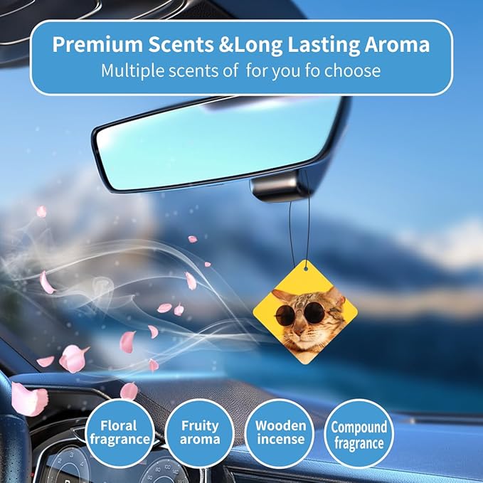 Personalized Photo Car Air Freshener – Custom Double-Sided Print – Fresh Linen Scent – Eco-Friendly, Long-Lasting Fragrance – For Family, Friends, Lovers (Rhombus)