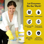 NORTHWEST ENTERPRISES Multi-Purpose Enzyme Cleaner - Household and Commercial Pets Cat Dog Urine and Poop - Enzymatic Cleaner, Fresh Lemon Scent (32 ounces)