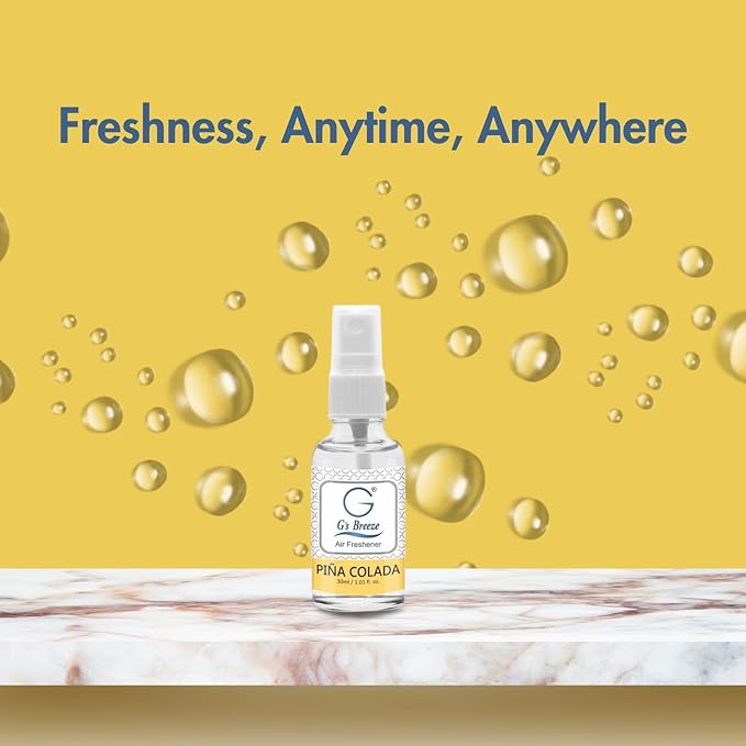 G's Breeze Piña Colada Air Freshener - Tropical Coconut & Pineapple Scent - Long Lasting Fragrance, Uplifting Aroma - Ideal for Home, Office & More - For a Fun, Refreshing & Inviting Atmosphere