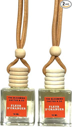 Automobile Diffuser, Long Lasting Car Air Freshener 2 Pack, Hanging Fresh Aroma Diffuser, Natural Essential Oil Fragrance for Removing Odors, Auto Interior Decor, Made in USA| FLEUR D'ORANGER - 10 ML
