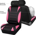 CAR PASS Waterproof Car Seat Covers Front Seats Only with 5mm Composite EVA, Neoprene Car Seat Cover Separate Headrest Cover, Quick Setup Universal Fit for Car SUV Trucks,Airbag Compatible Black Pink