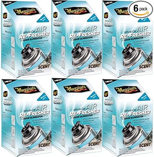 Meguiar's Whole Car Air Re-Fresher Odor Eliminator Mist, New Car Scent, 6 Packs