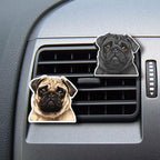 WIRESTER Set of 2 Fresh Scented Car Air Freshener Vent Clip, Decorative Accessories, Interior Decoration for Cars - Shih Tzu, Puppy, Pug Dogs, Bulldogs, Cats, Silkie, Cochin, Dutch Bantam Chickens
