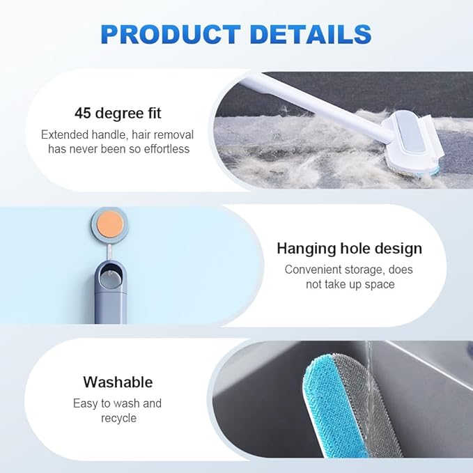 Moonboat Multifunctional Hair Removal Brush, Cleaner Pro Pet Hair, Cat Dog Hair Broom Lint Remover Scraper, Suitable for Carpet Rugs Bed Couch Curtains (B-1PC)