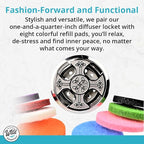 Wild Essentials Mother’s Heart Essential Oil Car Vent Diffuser, Stainless Steel Locket Pendant with 12 Color Refill Pads, Customizable Color Changing Air Freshener for Aromatherapy