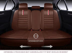 OASIS AUTO Car Seat Covers Full Set Premium Waterproof Faux Leather Cushion Universal Accessories Fit SUV Truck Sedan Automotive Vehicle Auto Interior Protector (OS-001 Brown)