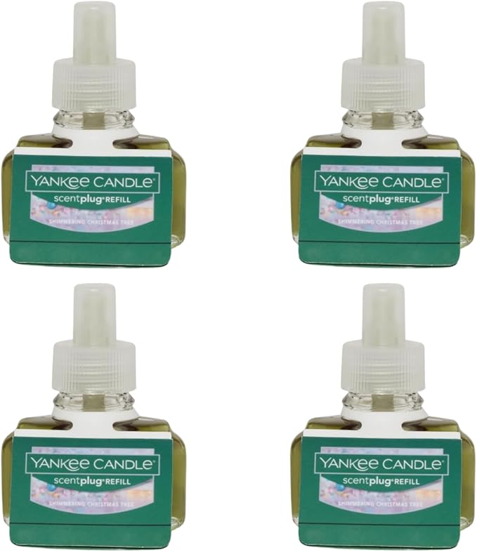 Yankee Candle Scent Plug Refill, Shimmering Christmas Tree (Pack of 4)