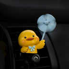 Yellow Duck Car Air Freshener with 2 Scented Replacement Tablets, Decorative Auto Accessories, Cute Velentine's Day Small Gift