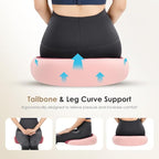 FLORICH Car Seat Cushion & Lumbar Support Pillow & Car Neck Pillow, Ergonomic Memory Foam Driving Seat Cushions for Back & Sciatica Pain Relief, Non-Slip Cushion for Car, Office Chair,Wheelchair-Pink