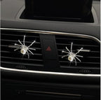 Silver Bling Spider Car Air Freshener Vent Clips, Cute Lovely Spider Car Decor
