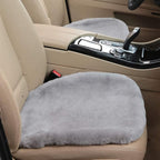 OGLAND 20 inchs Fluffy Shearling Sheepskin Car Seat Cover for Auto Interior Accessories with Soft Fuzzy Wool Eco-Friendly Natural Fur Non-Slip (Misty Gray, Front)