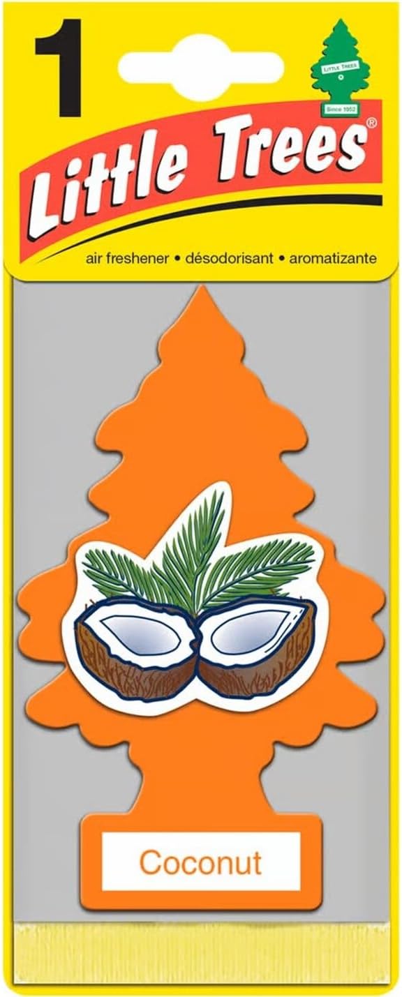 3 Singles Little Trees Car Air Freshener Coconut Fragrance