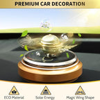 Golden Fidget Spinner Solar Energy Toy, Car Air Freshener Dashboard Decoration Powered by Sunshine, Cool Science Kit Spinning Ball Toy with Solar Panels, Premium Gift for Boyfriend Men Women