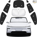 8pcs Car Window Shades for Tesla Model Y 2025 2026 Upgrade with Suction Cups [Suction No-Fall] | Full Coverage Window Covers Sunshades for Camping | Privacy Window Shade for Front, Rear, Side Windows
