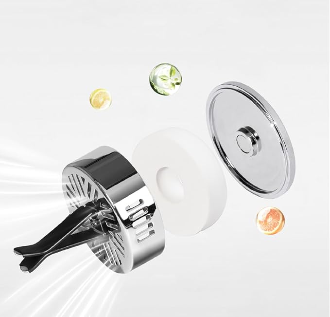 Luxury Leather Car Air Freshener Vent Clip, Premium Metal Vent Clip Design, Multi-Color for selection, Fit for Horizontal/Vertical Vents, Long Lasting for Car Interior.