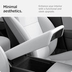 Spigen Center Console Armrest Cover for Tesla Model Y Juniper (Standard, Premium & Performance 2026/2025) and Model 3 Highland (Standard, Premium & Performance 2026/25/24) - White