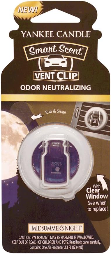 Yankee Candle Car Freshener Smart-Scent Vent Clips, 4-Pack (Midsummer's Night)