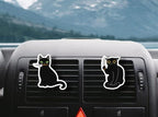 WIRESTER Set of 2 Fresh Scented Car Air Freshener Vent Clip, Decorative Accessories, Interior Decoration for Cars - Black Cat With Knife (S1) & Black Cat With Knife (S2)