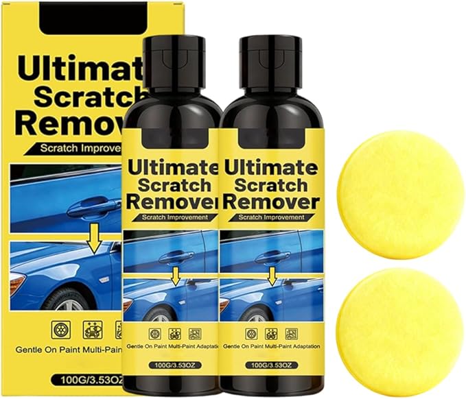 Car Scratch Removal Wax, 2026 New Scratch Remover for Vehicles, Car Paint Scratch Repair Kit for Deep Scratches, Universal Polishing Compound with Sponge (2pcs)