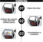 Car Window Shade for Baby, Blackout Car Window Curtain with Storage Pockets & 7 Suction Cups, Cartoon Pattern Cars Side Window Sun Shade Cover for Sun/Heat/UV Rays Protection (Blue-Animals)