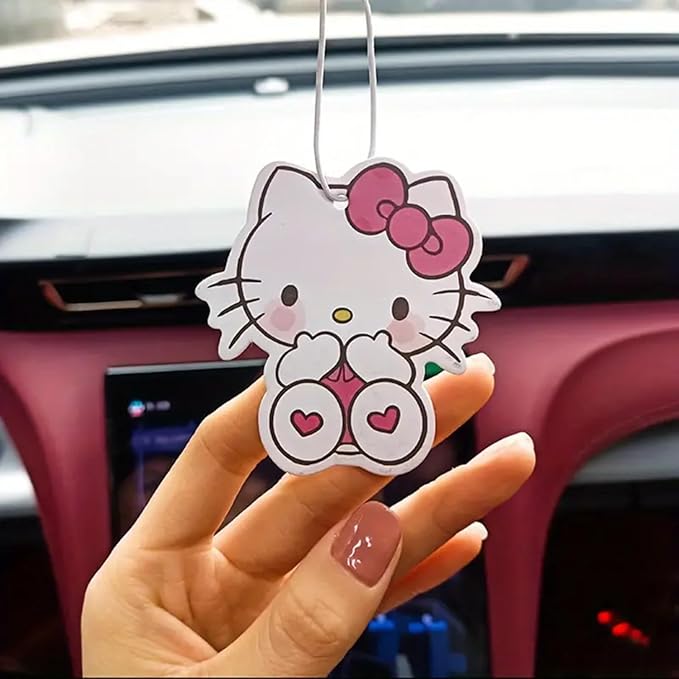 4 Pack Cute Car Air Freshener - Strawberry Scent, Funny Decor Hanging Fresheners for Car Interior & Room Decorations