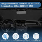 Windshield Sun Shade for Mercedes Benz Accessories Window Sunshade Fit Mercedes Benz C Class C250 C300 C400 2015-2023 Front Window Shade Sun Visor Blocks UV Keep Car Cooler