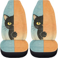 BIGCARJOB Cute Cat Car Seat Cover Set for Front Seat Only, 2 Pack Auto Front Seat Protector Saddle Blanket for Women Car Interior Accessories