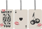 Vintage Preppy Car Air Freshener Cherry Car Accessories Hanging 3Pcs Lucky You Car Mirror Decor Black Brown Girly New Cars Scents, Preppy Retro Casr Accessories for Women Girls(Lavender)