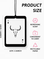 Vintage Western Car Air Freshener 4 Pcs, Long Live Cowgirls Cow Skull Cactus Ace Card Hanging Air Freshener for Cars Closet Drawer Books, Retro Western Car Accessories Mirror Decor for Women