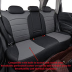 coverdream Forester Car Seat Covers Custom Fit for 2009-2013 Subaru Forester Seat Covers,Rear Seat Without Cup Holder,Full Coverage Waterproof Leather Seat Protector(Full Set,Black/Gray)