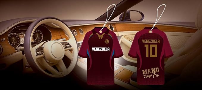 Car Air Freshener Assorted 12 Pack Fan Team Jersey USA|MEXICO|COLOMBIA|BRAZIL ARGENTINA|VENEZUELA Long- Lasting (Team Venezuela, Mix 3 Bubble Gum, 3 New Car,3 Vanilla Black,3 Crystal Black)