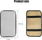 Car Center Console Cover, PU Leather Vehicle Armrest Seat Box Cover Protector, Comfortable Automotive Interior Arm Rest Cushion Pad Accessories, Universal for SUV Sedan Truck (White)
