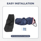 Semi-Automatic Car Tent, 3.78×7.2FT Portable Cars Umbrella Vehicles Tent Blocking UV Rays Car Roof Cover Cars Awning with Carrying Bag Sun Shades for Vehicles Roof Protection (Navy Blue)