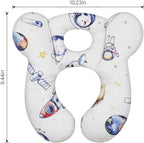Baby Travel Pillow, Upgrade U-Shape Infant Pillow for Car Seat Pushchair and Stroller, Soft Comfortable Sleep Cushion for Kids Newborn and Toddler -Space White