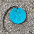 Air Flair | Leather Car Air Freshener | Dream Catcher (Turquoise, Cherry Leather Scent)
