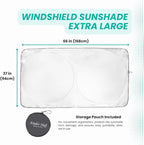 Windshield Sun Shade -Certified 99.87% UVB & 99.02% UVA Car Sun Shade. Award Winning Sunshade - Patented Technology | Compatible for Dodge RAM Promaster (2014-2026) | Car Shades by Kinder Fluff