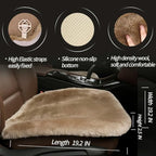 LLB Genuine Sheepskin Car Seat Cushion Seat Covers for Cars Trucks SUV Comfort Seat Protector Pad for Car Driver Seat Car Accessories for Women Office Chair Car Decor (Tan, Front Seat Cushion-1 Pc)