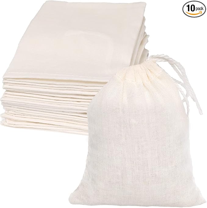 Cotton Bags Muslin Bags Sachet Bag for Home Supplies (8x10 Inch 10 Pack)