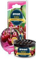 AREON Ken Car Air Freshener - Californian Cherry Scent, Long-Lasting Fragrance - Portable Fragrant Deodorizer with Adjustable Odor Output - Automobile Accessories & Essentials - 1.23 Oz. Cans